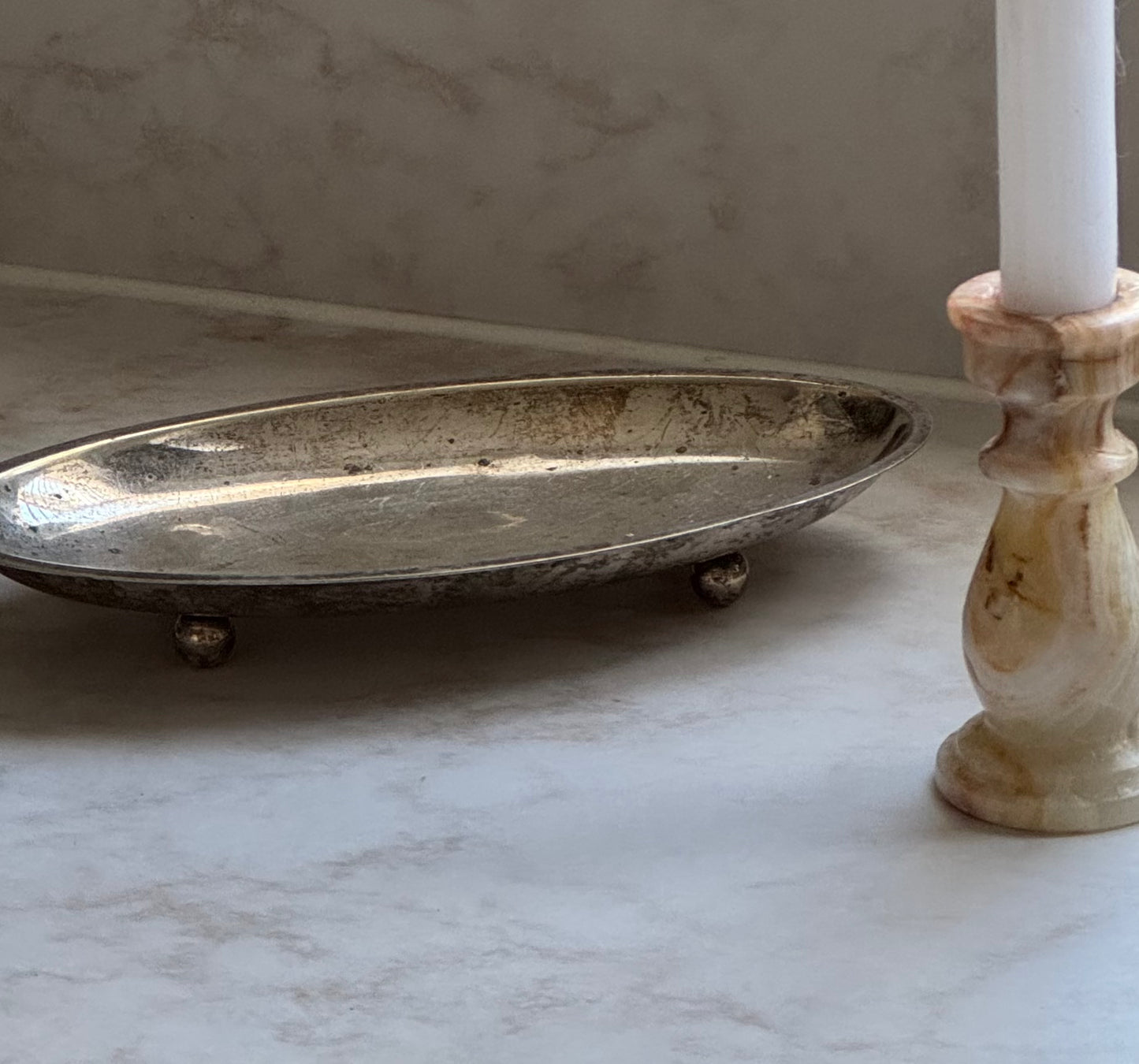 Vintage Silver Decorative Footed Tray