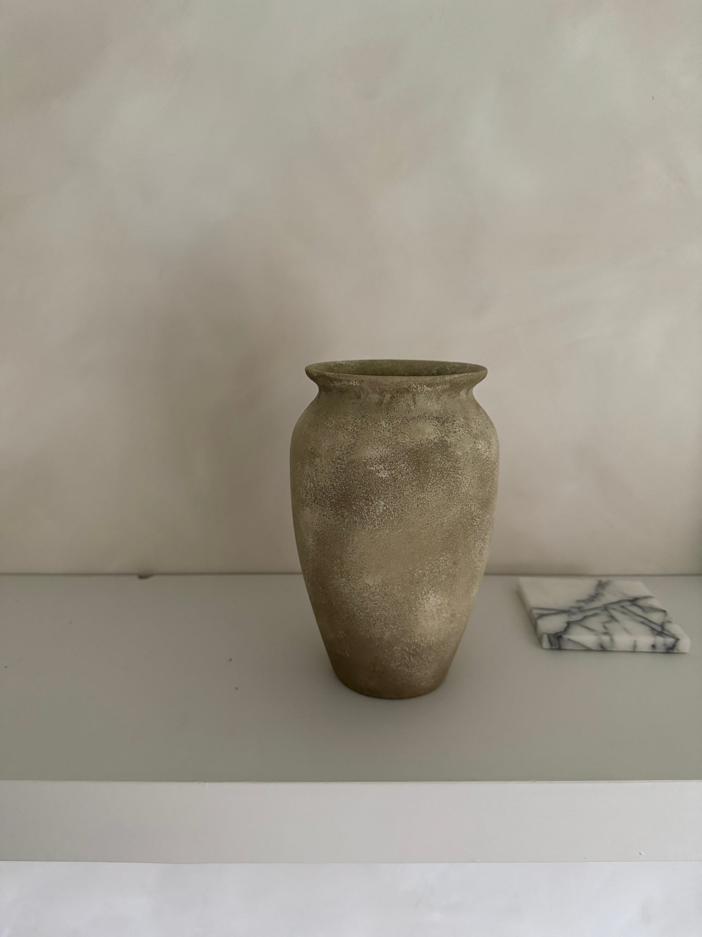 EARTH  |  Light brown beige stone effect vase