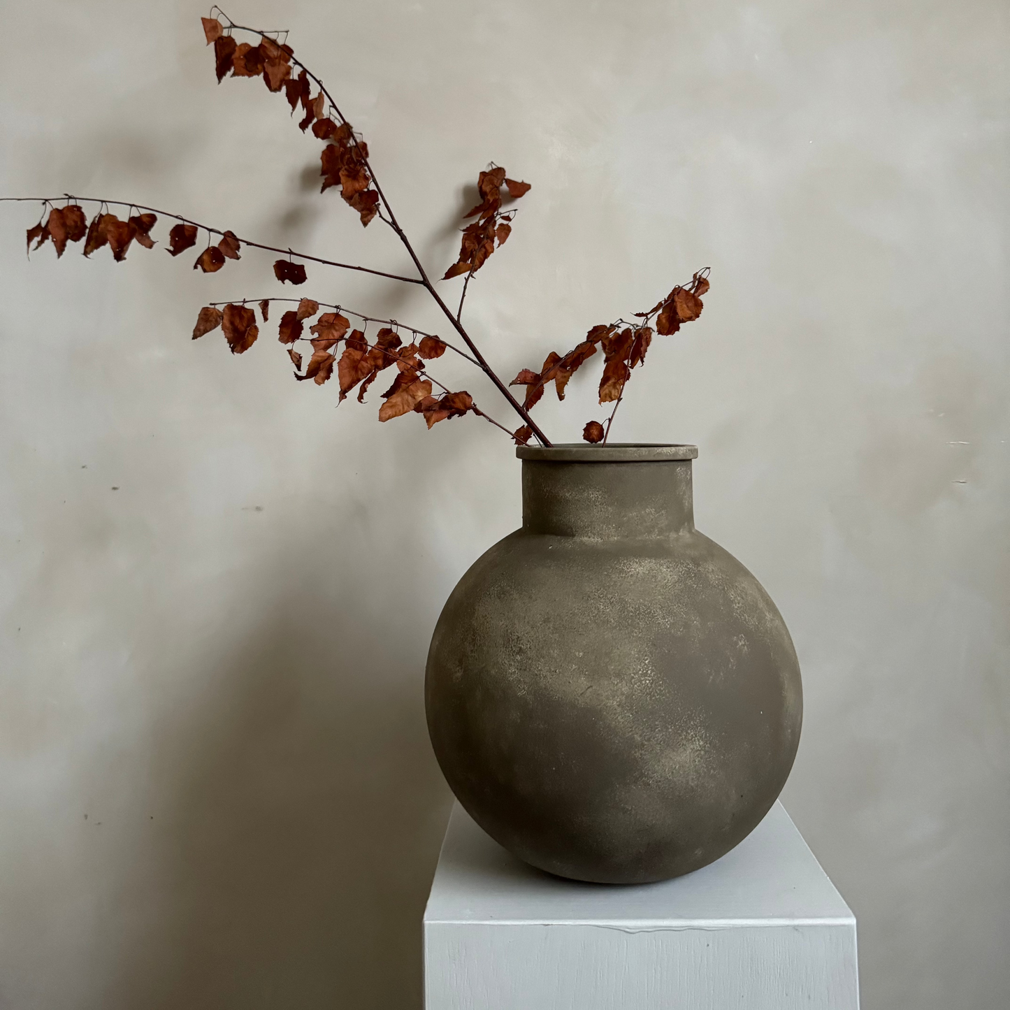 EARTH  |  Earthy brown large rounded rustic vase