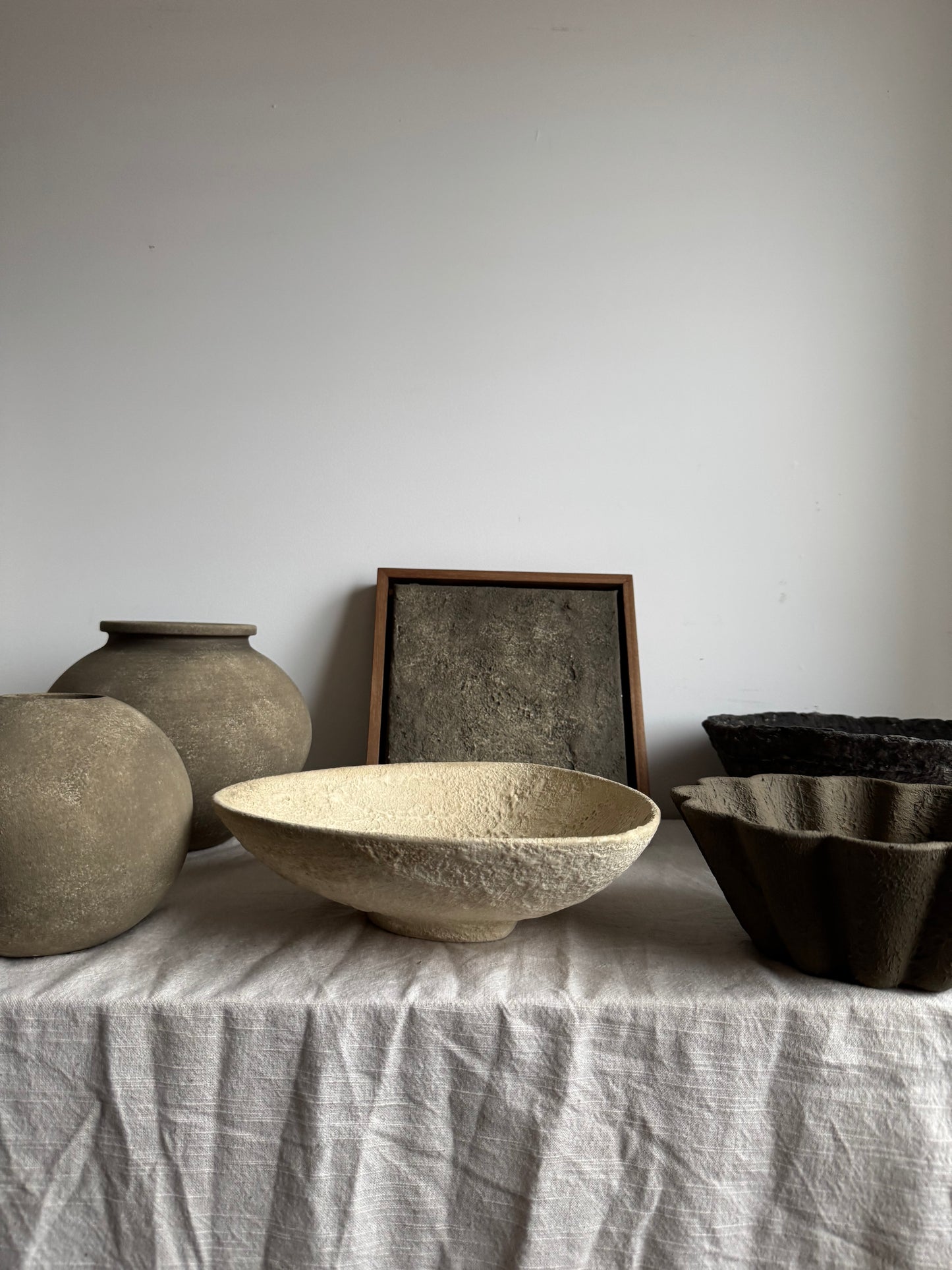 CLOUD  |  warm beige textured irregular bowl