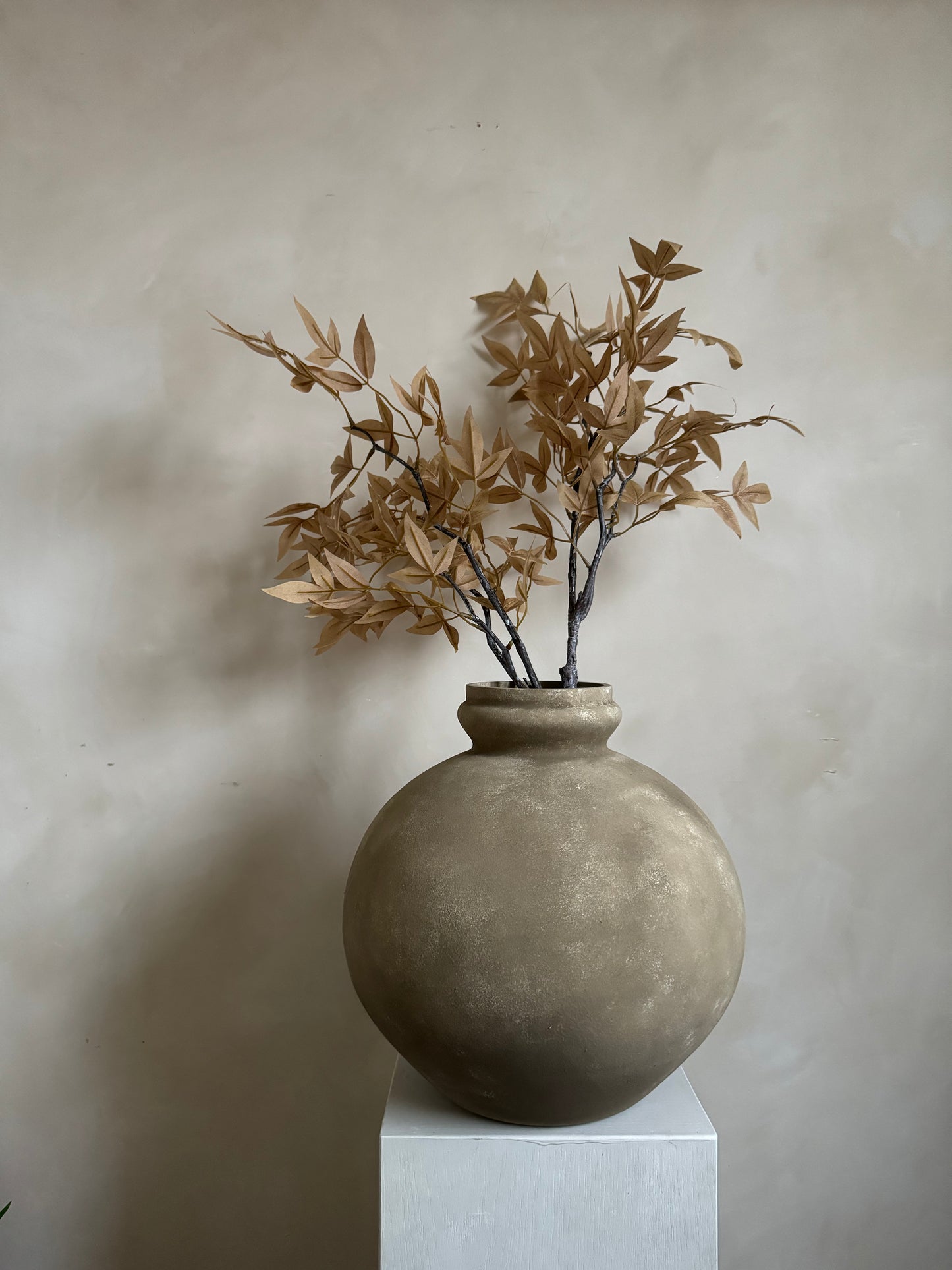 EARTH  |  Earthy brown large rounded rustic vase/vessel