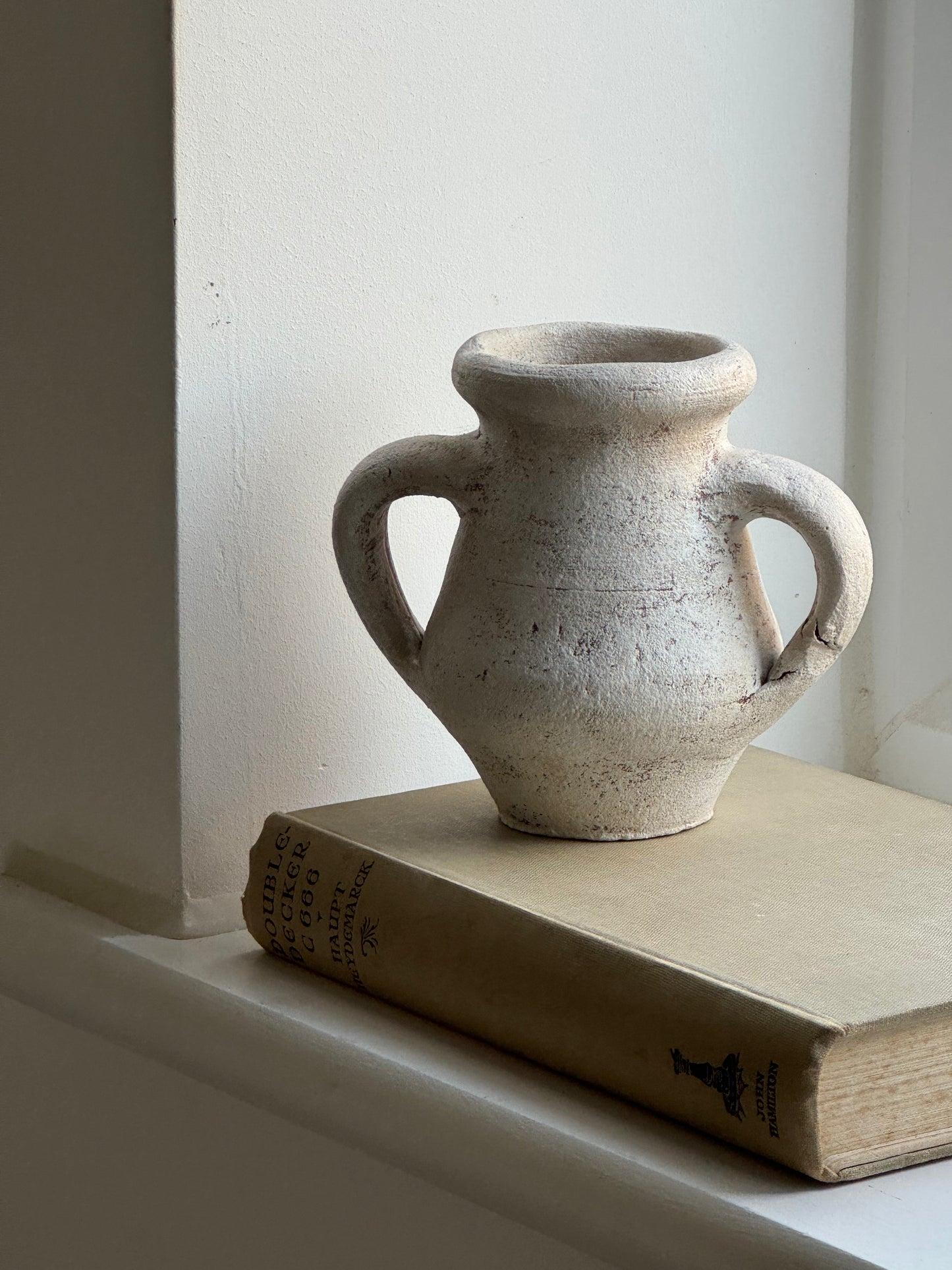 Up-Cycled | Small Twin Handle Off-White Pot