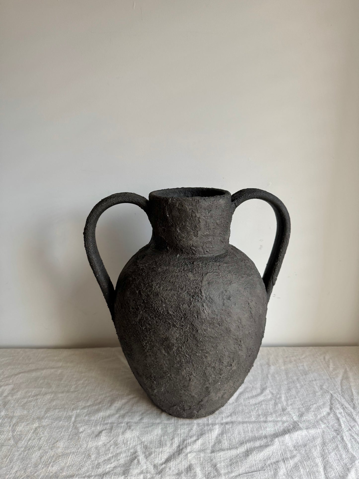 EARTH  | large dark earthy brown double handled pot