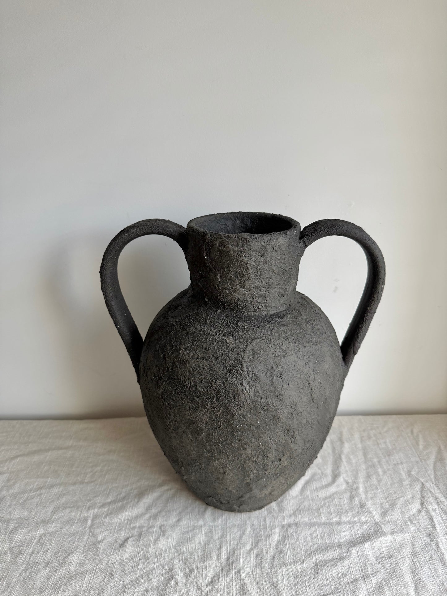 EARTH  | large dark earthy brown double handled pot