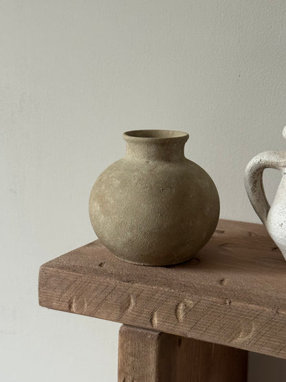 Up-Cycled | Small Brown Beige Rounded Pot