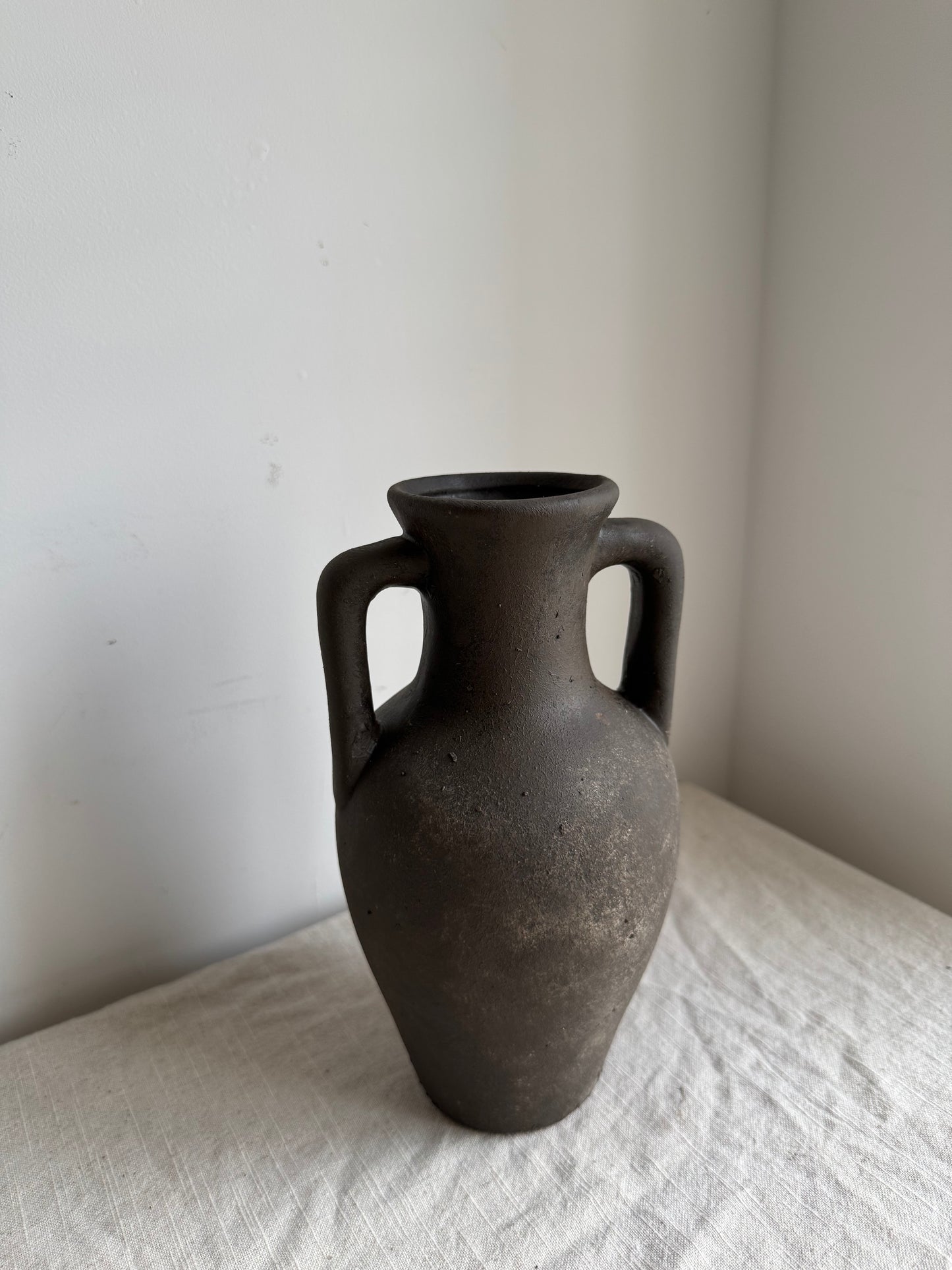 EARTH  | earthy brown double handled slim vase