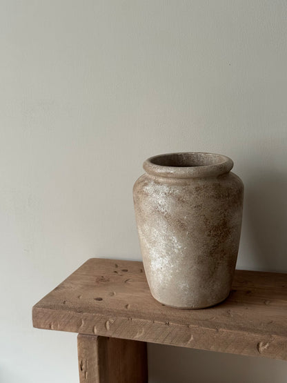 Up-Cycled | Warm Beige Stone-Effect Vase