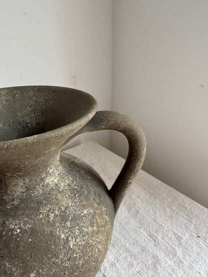 Up-cycled  | earthy brown small double handled vase