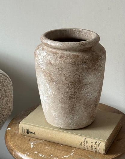 Up-Cycled | Warm Beige Stone-Effect Vase