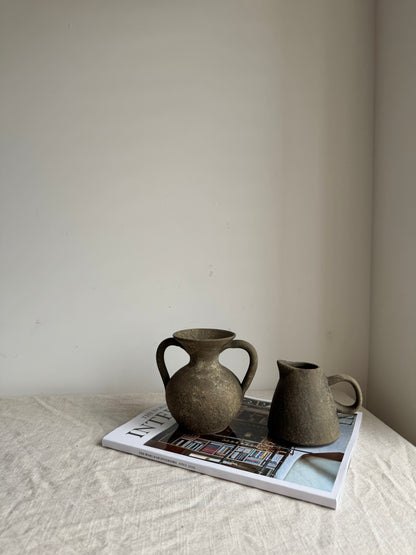 Up-cycled  | earthy brown small decorative jug