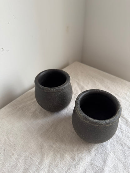 Up-cycled  | dark earthy brown mini pottery