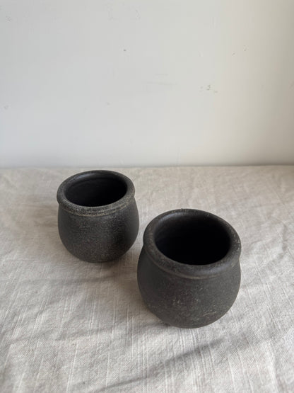 Up-cycled  | dark earthy brown mini pottery