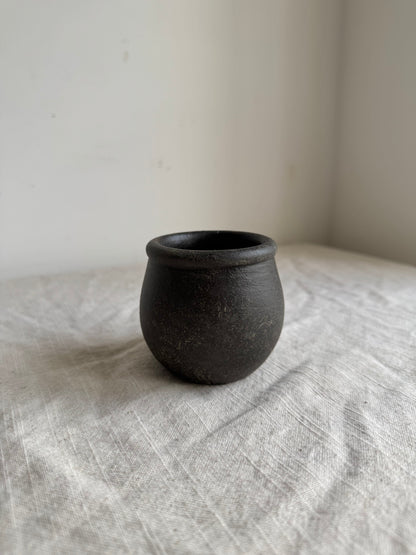 Up-cycled  | dark earthy brown mini pottery