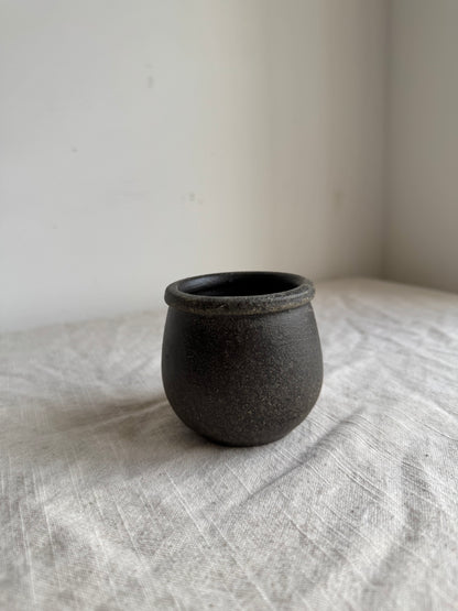 Up-cycled  | dark earthy brown mini pottery