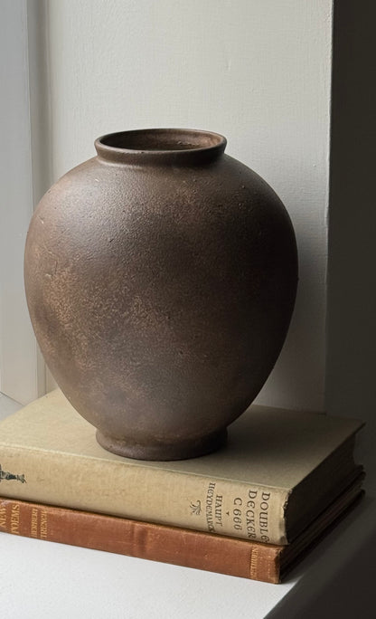 Up-Cycled | Deep Earthy Brown Rounded Vase