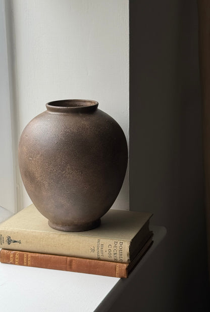 Up-Cycled | Deep Earthy Brown Rounded Vase
