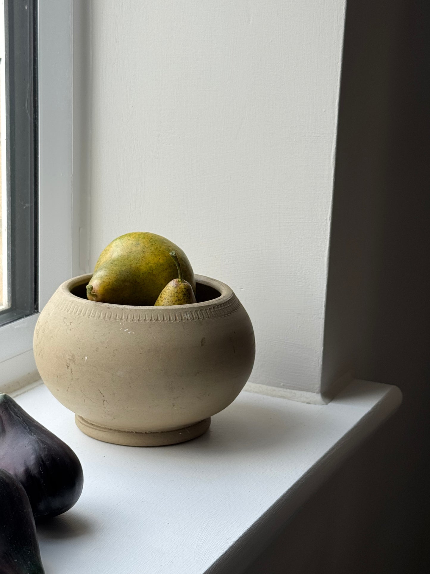Vintage Hand-Thrown Low Bowl