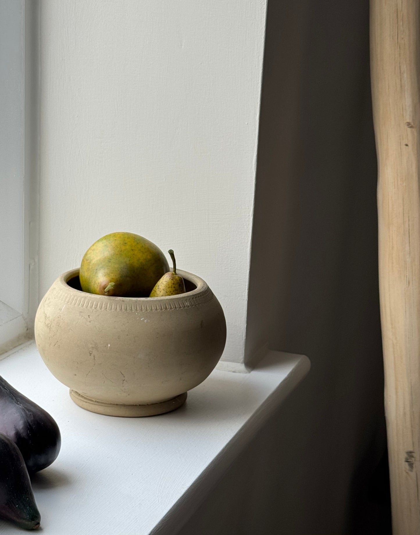 Vintage Hand-Thrown Low Bowl