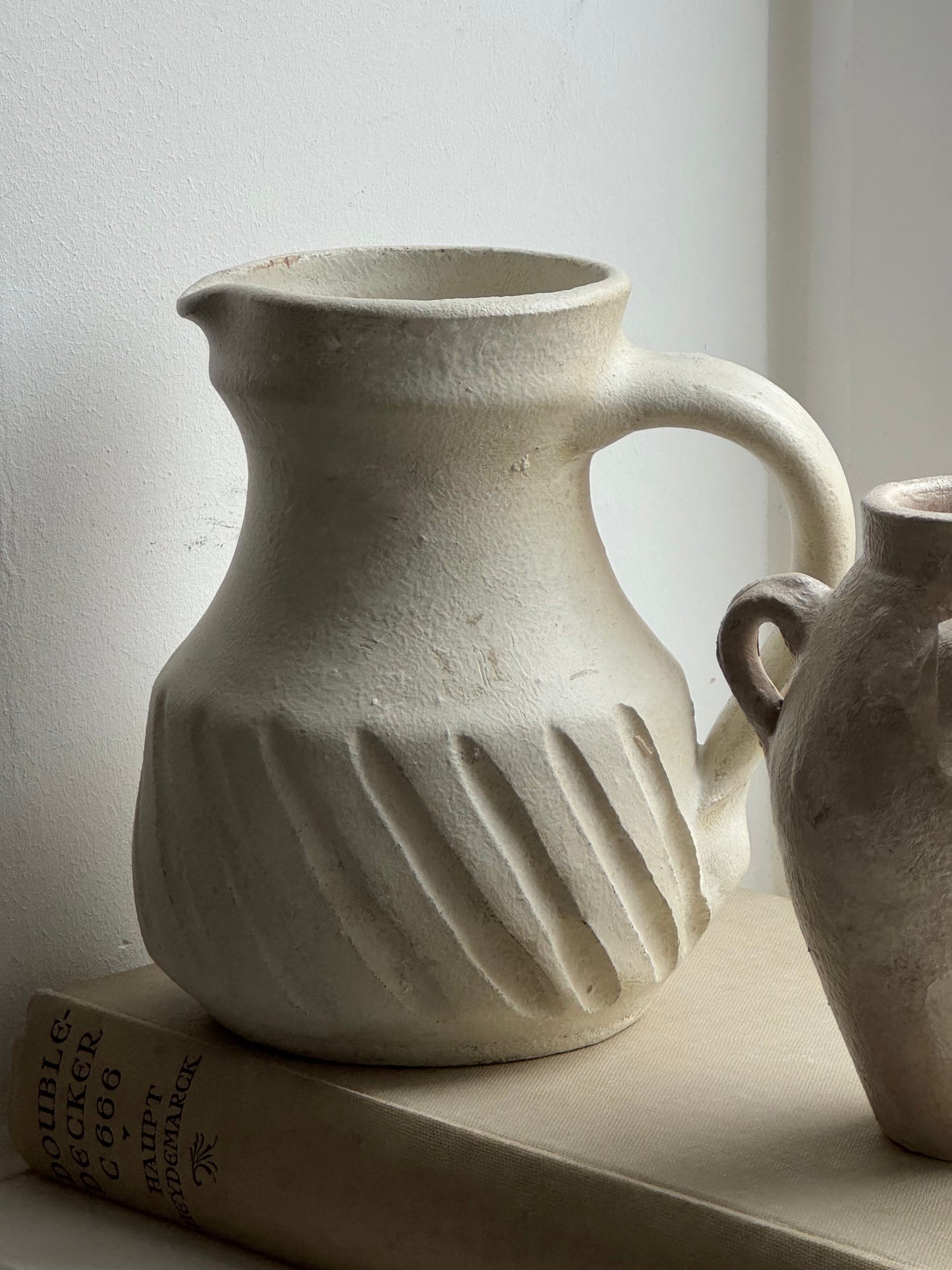 Up-Cycled | Line Detail Cream Rustic Jug