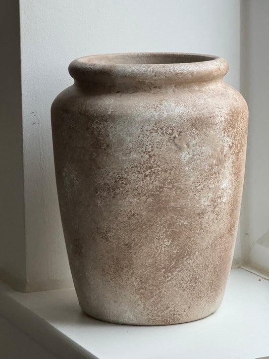 Up-Cycled | Warm Beige Stone-Effect Vase