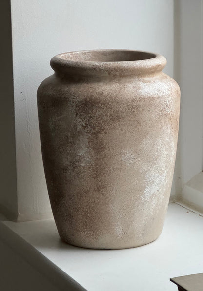 Up-Cycled | Warm Beige Stone-Effect Vase