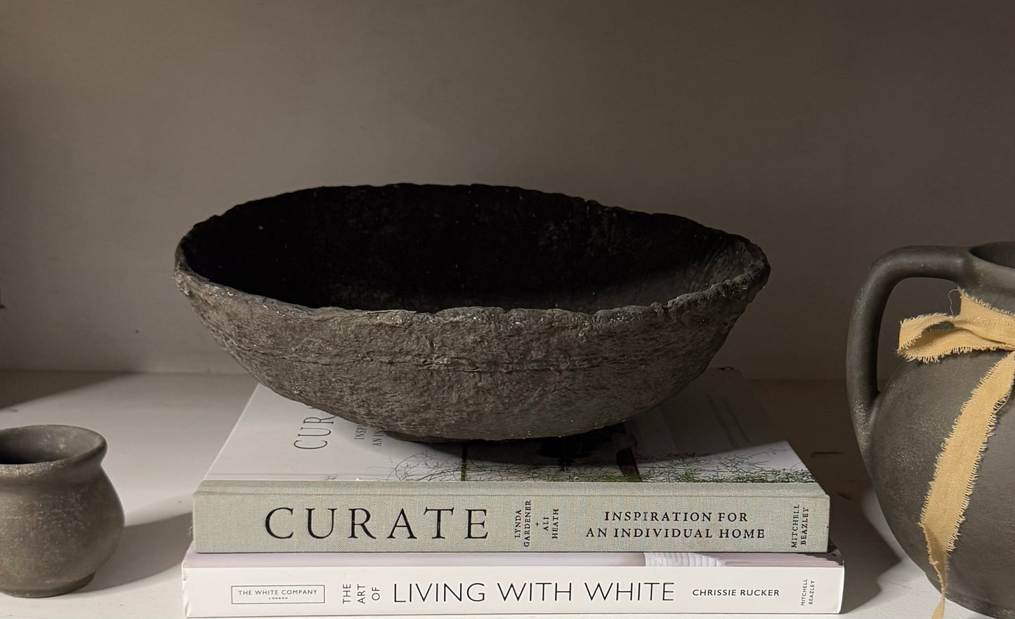 Handmade Papier-maché bowl  |  BROWN BLACK