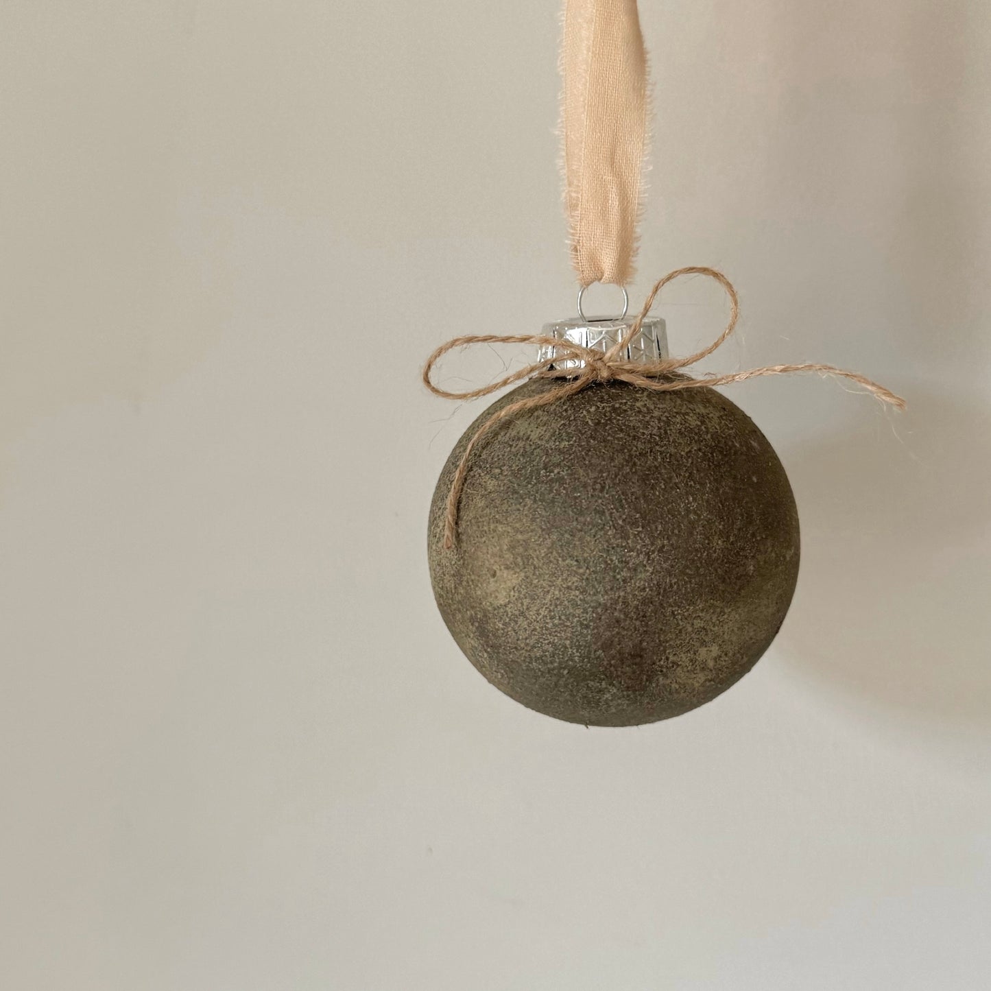 Rustic up-cycled bauble DARK BEIGE