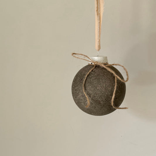 Rustic up-cycled bauble DARK BEIGE