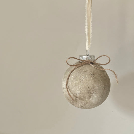 Rustic up-cycled bauble BEIGE