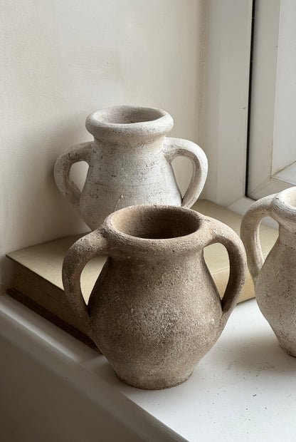 Up-Cycled | Beige Patina-Effect Double Handled Pot