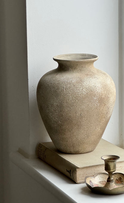 Up-Cycled | Beige Stone Effect Medium Tapered Vase