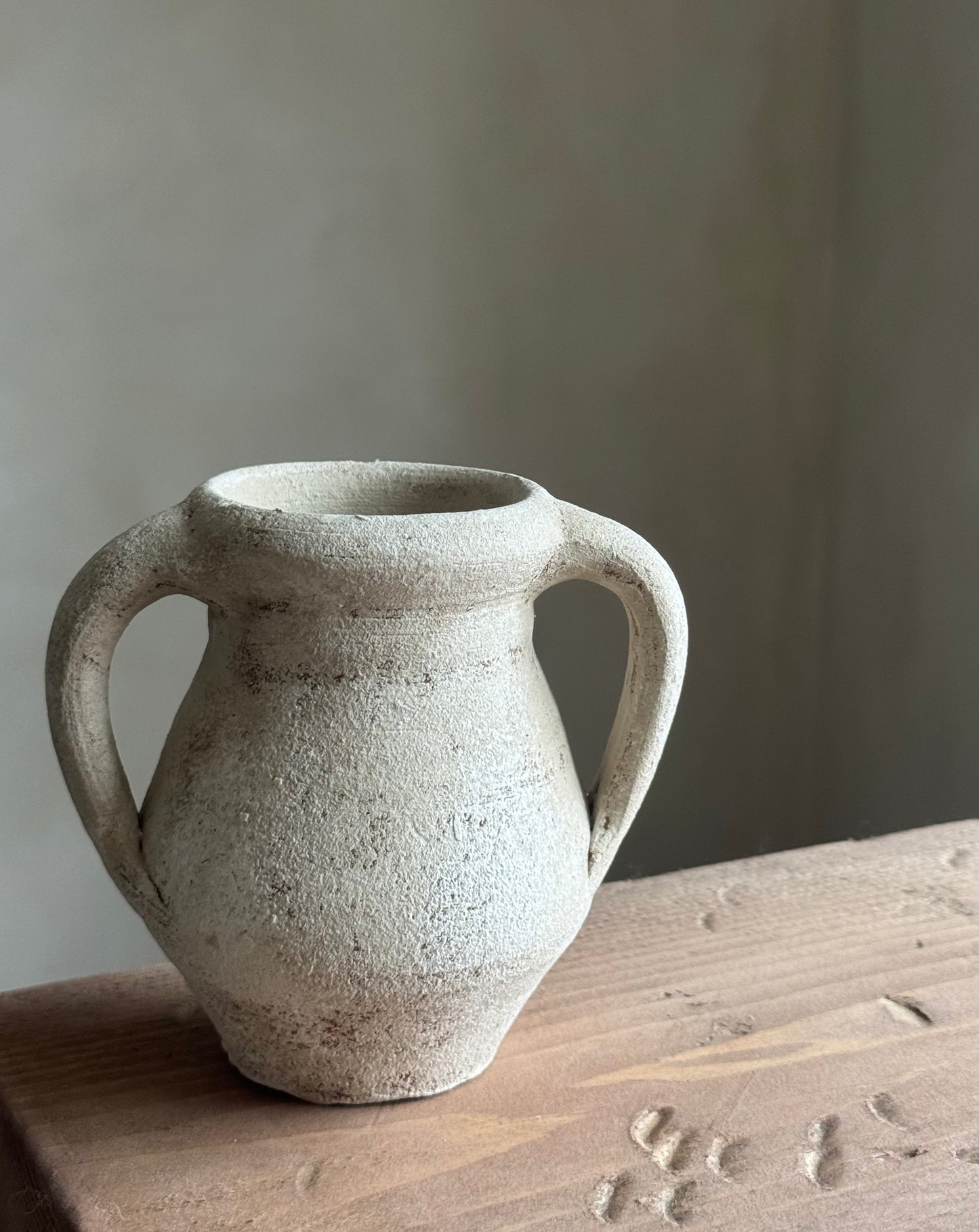 Up-Cycled | Small Off-White Double Handled Pot