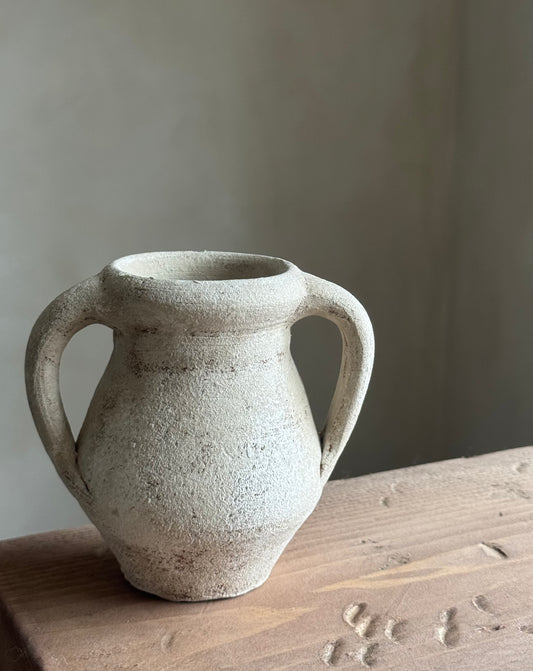 Up-Cycled | Small Off-White Double Handled Pot