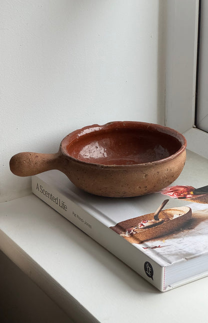 Vintage Handled Terracotta Skillet