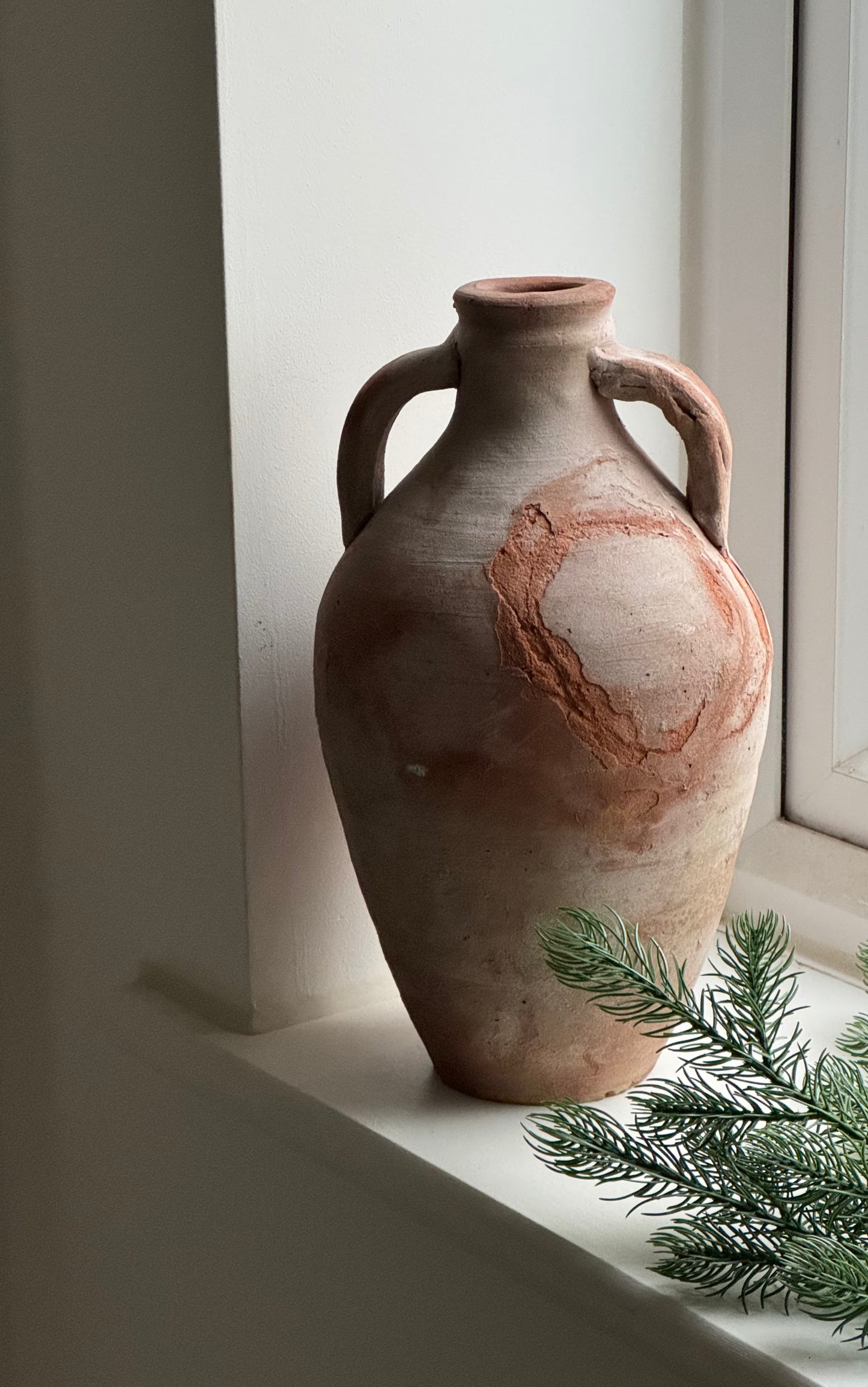 Egyptian Terracotta Twin Handle Vessel