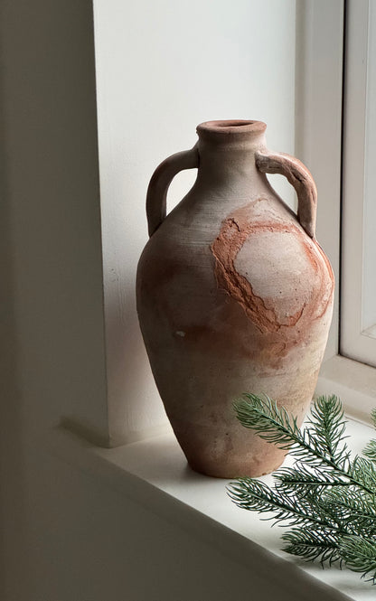 Egyptian Terracotta Twin Handle Vessel