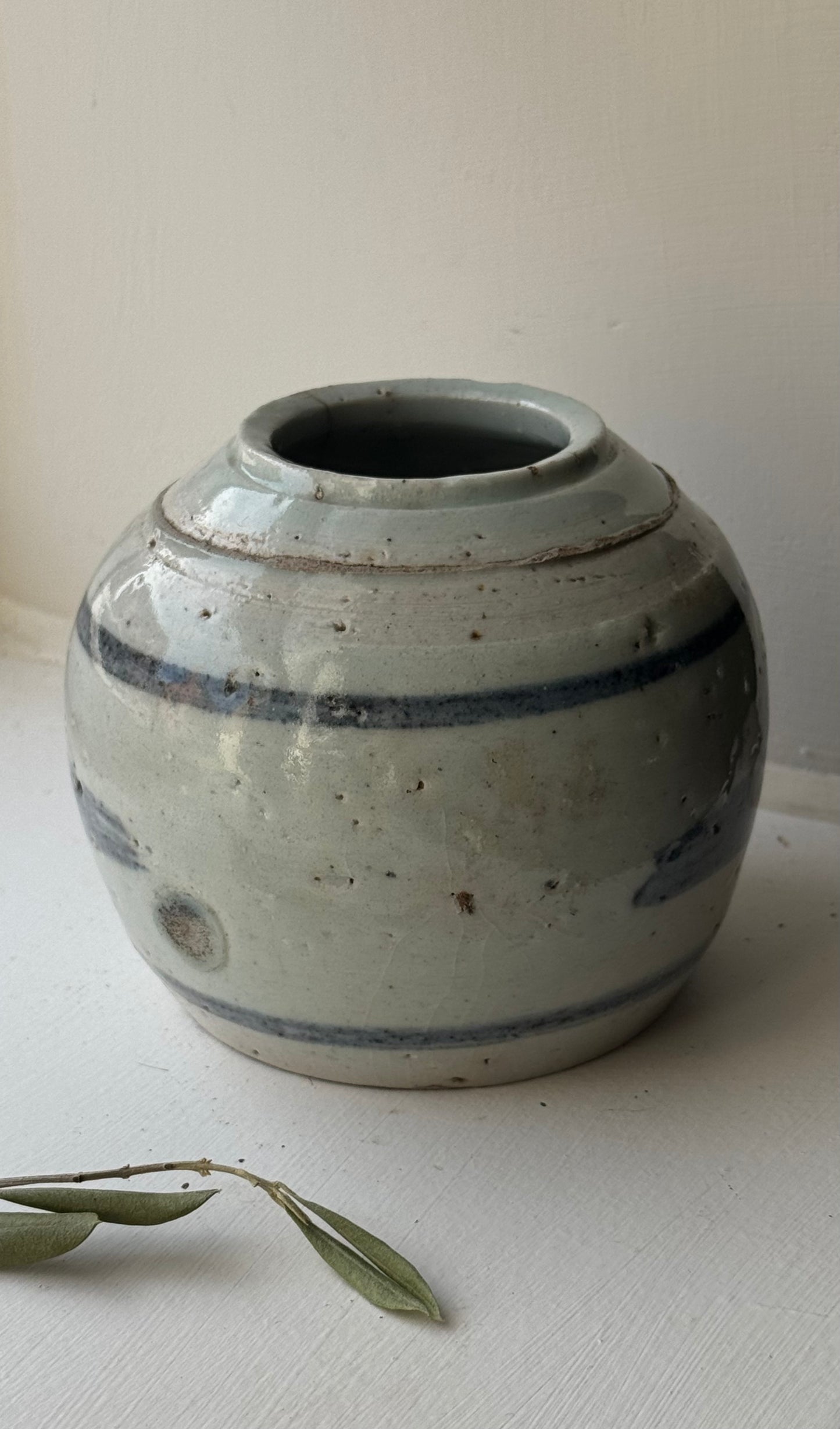 Pale Blue Antique Ginger Jar