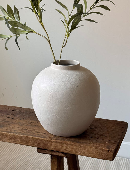 Up-Cycled | Watertight Round Off-White Vase