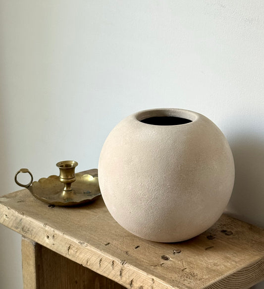 Up-Cycled | Smooth Neutral Beige Rounded Vase