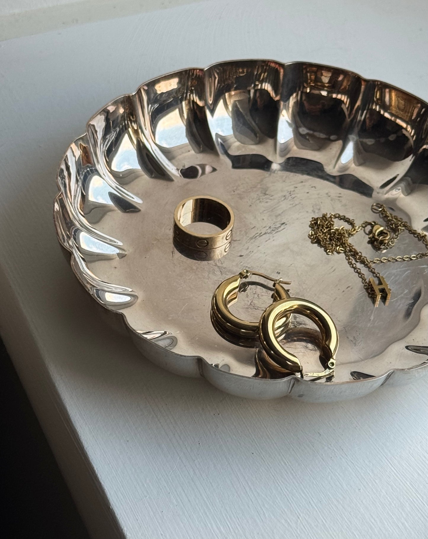 Vintage Silver Scalloped Dishes