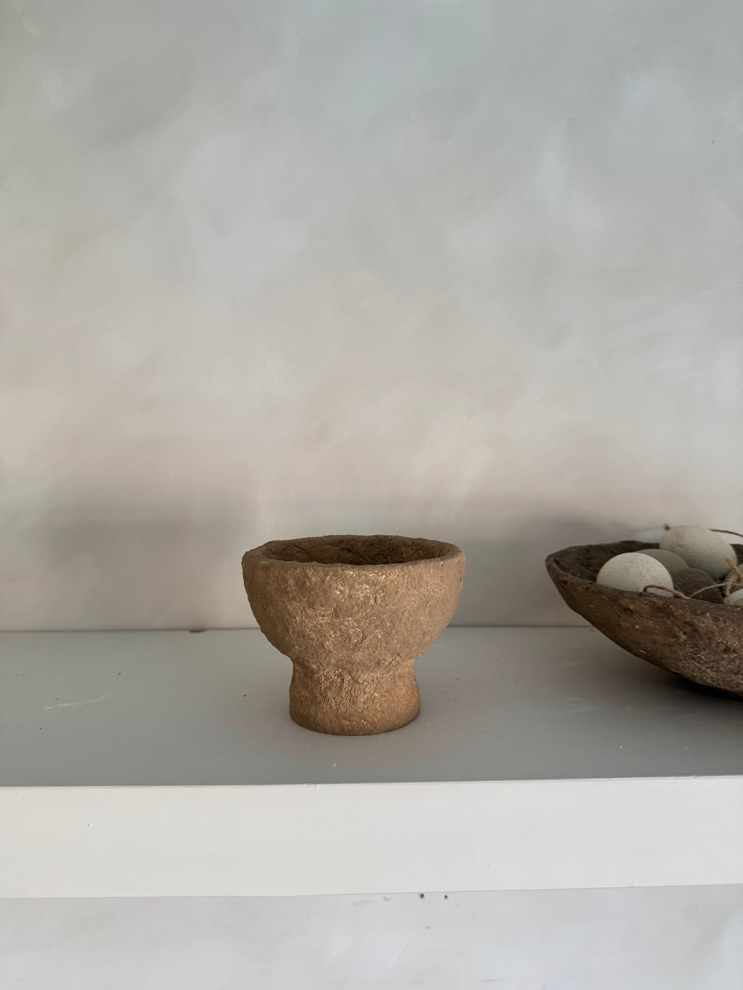 EARTH  | textured warm brown small pedestal bowl