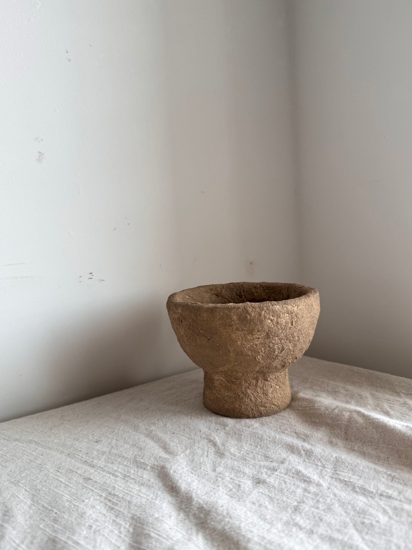 EARTH  | textured warm brown small pedestal bowl