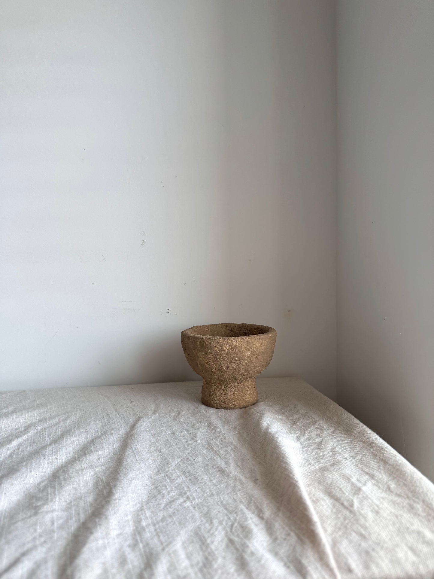 EARTH  | textured warm brown small pedestal bowl