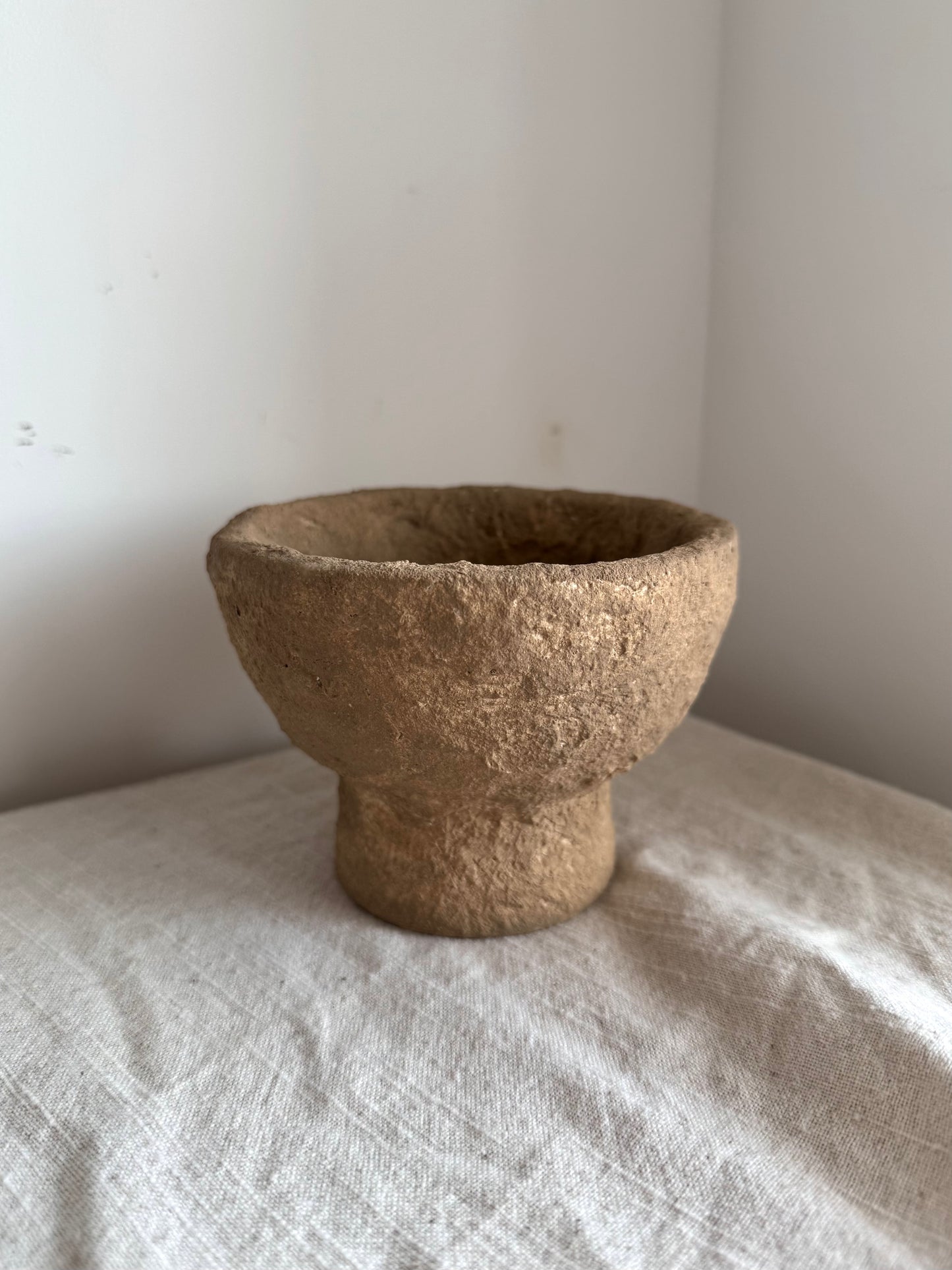 EARTH  | textured warm brown small pedestal bowl