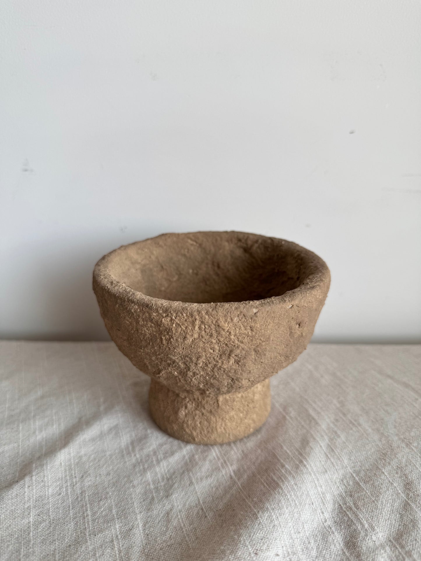 EARTH  | textured warm brown small pedestal bowl