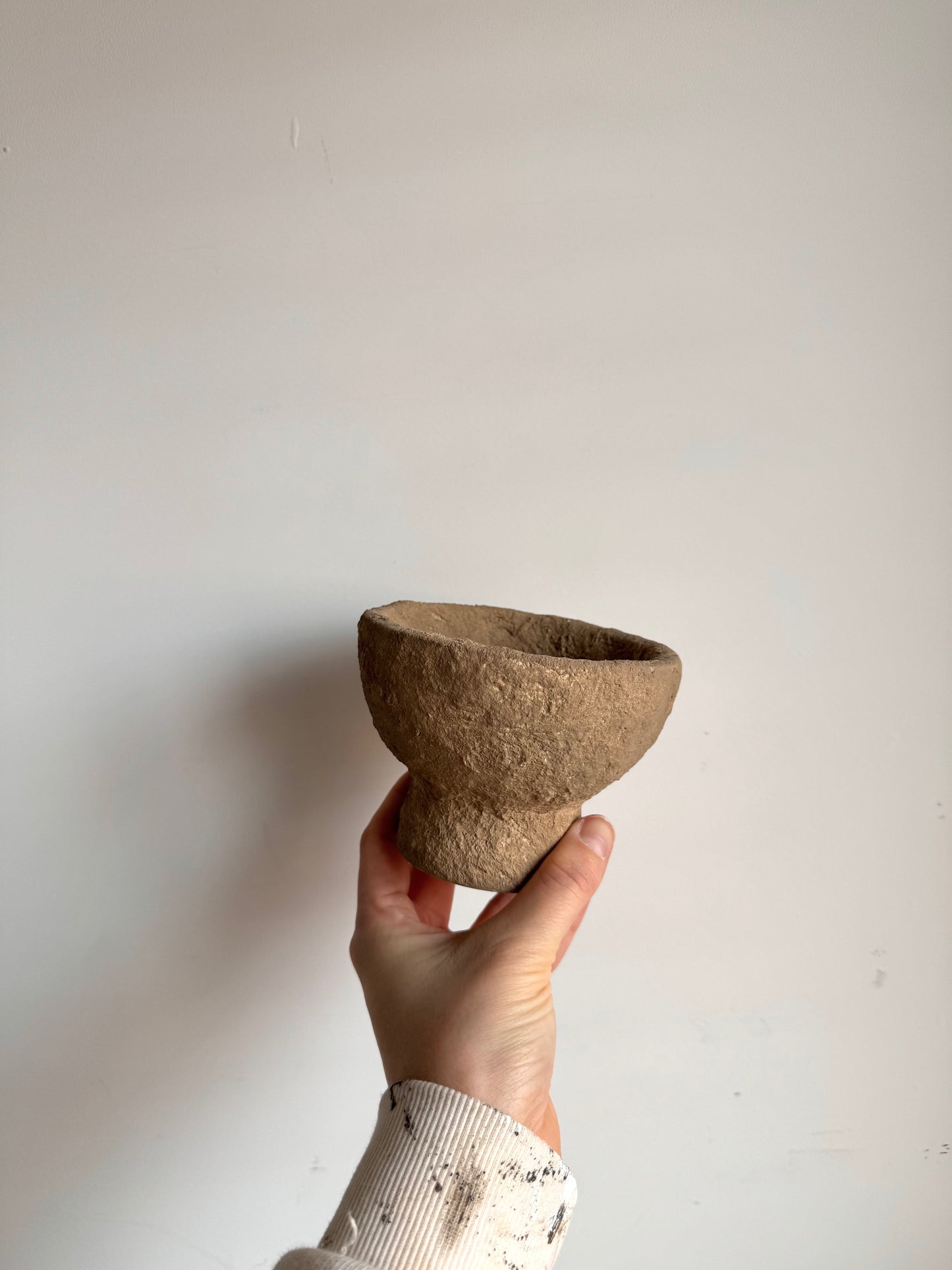 EARTH  | textured warm brown small pedestal bowl