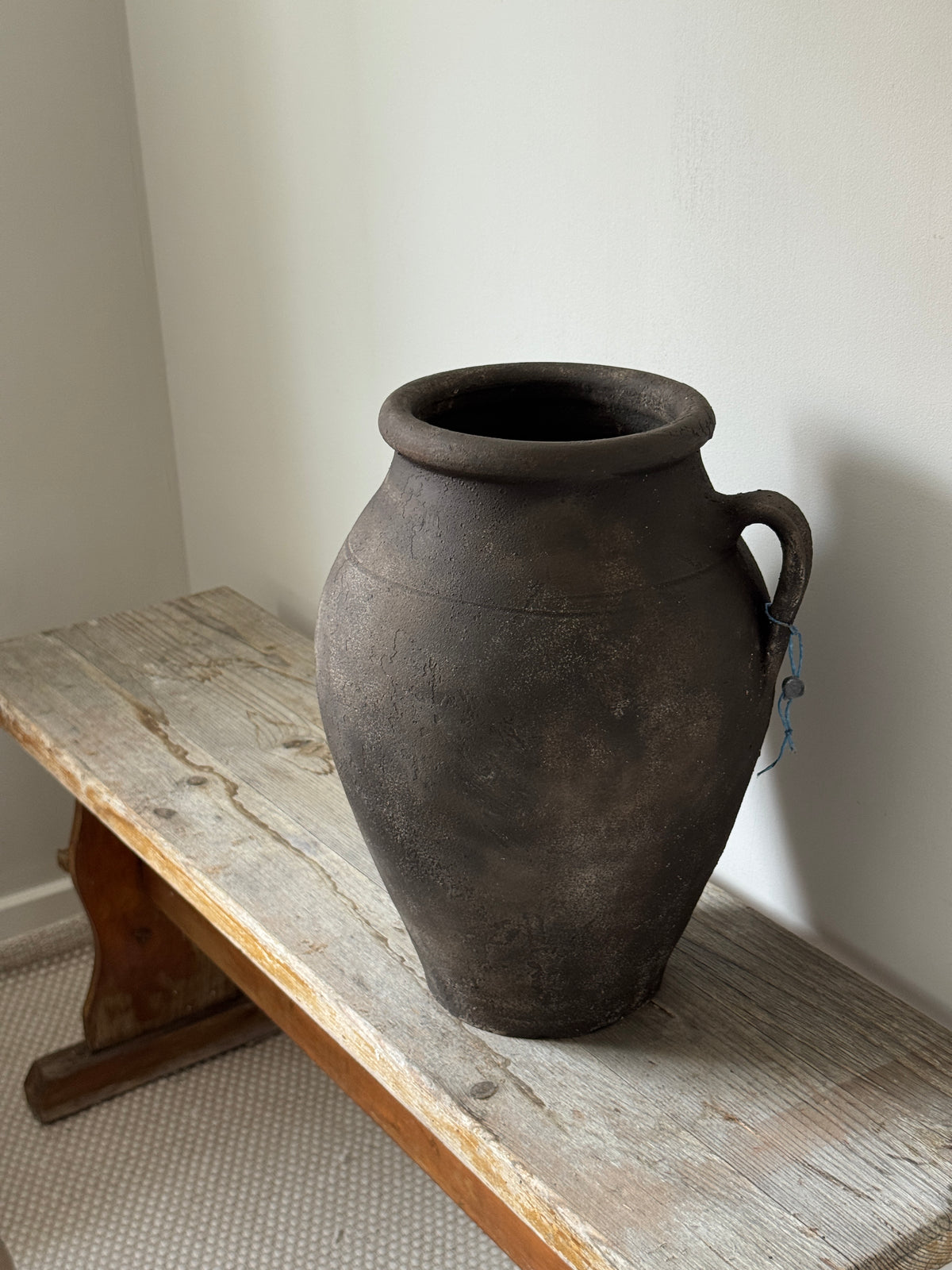 Up-Cycled | Large Aged Effect Earthy Handled Vessel