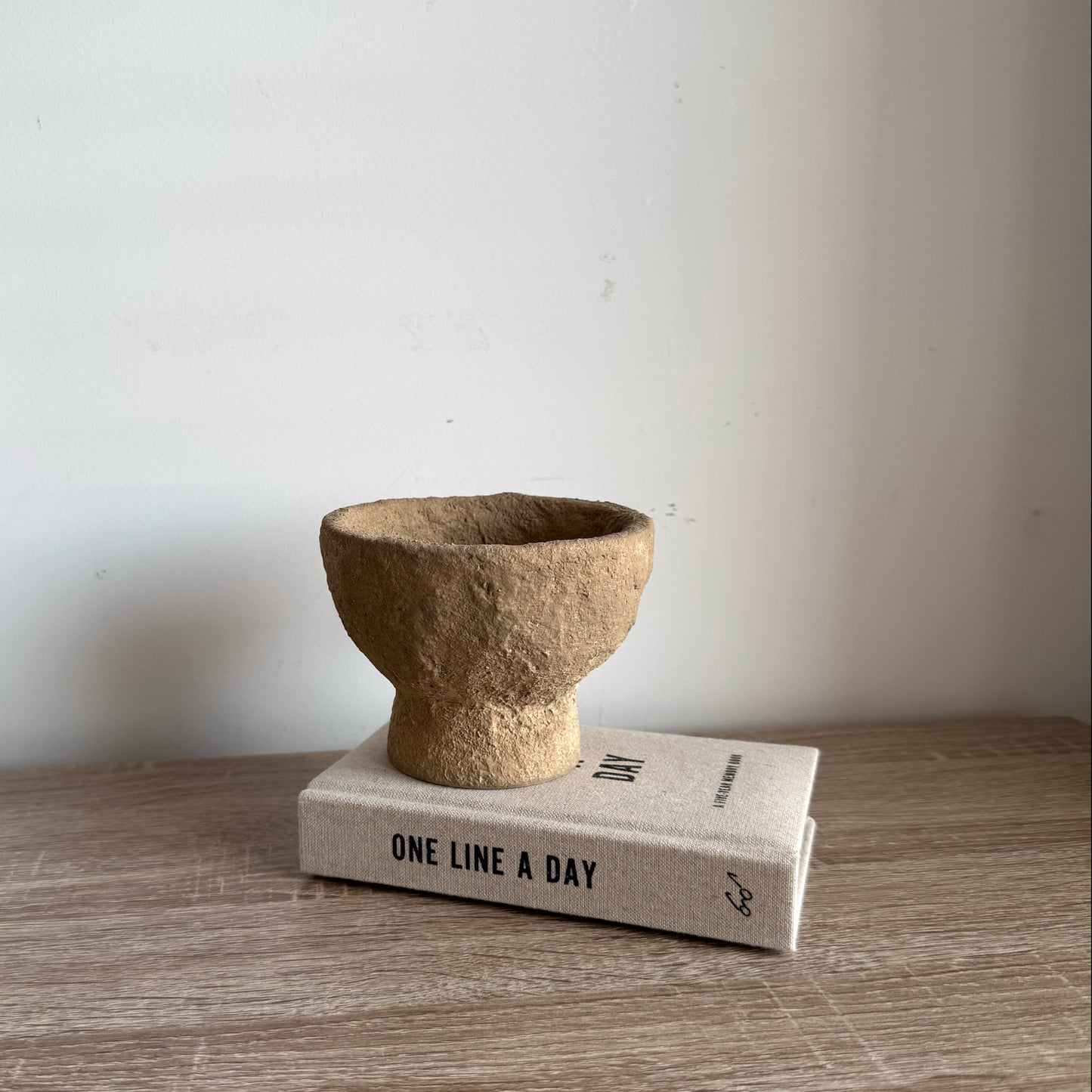 EARTH  | textured warm brown small pedestal bowl