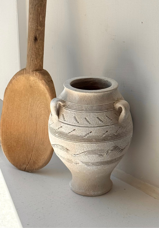 Up-Cycled | Small Tapered Pattern Handled Vase