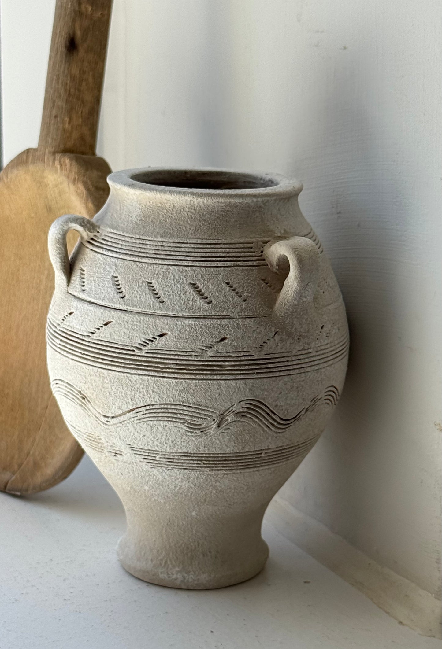 Up-Cycled | Small Tapered Pattern Handled Vase